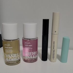 Set of 5 PINK Victoria's Secret, Japan Kate, LashRocket Mascara, eos Lip Balm